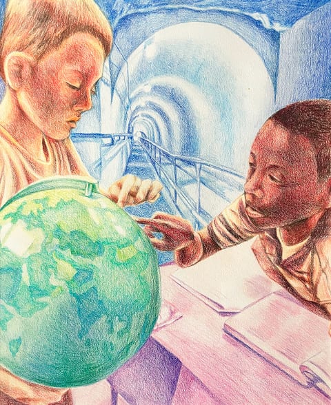 Children explore the world